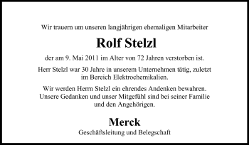 Traueranzeige von Rolf Stelzl von Echo-Zeitungen (Gesamtausgabe)
