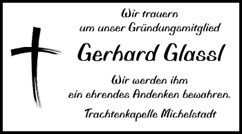 Traueranzeige von Gerhard Glassl von Odenwälder Echo