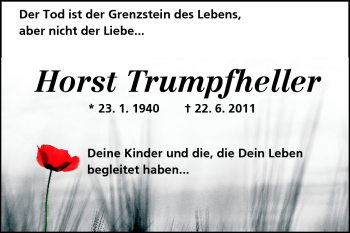 Traueranzeige von Horst Trumpfheller von Echo-Zeitungen (Gesamtausgabe)