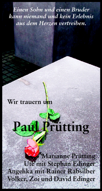 Traueranzeige von Paul Prütting von Starkenburger Echo
