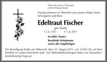 Traueranzeige von Edeltraut Fischer von Starkenburger Echo