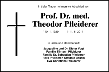 Traueranzeige von Theodor Pfleiderer von Darmstädter Echo, Odenwälder Echo, Rüsselsheimer Echo, Groß-Gerauer-Echo, Ried Echo