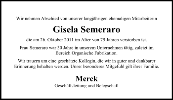 Traueranzeige von Gisela Semeraro von Echo-Zeitungen (Gesamtausgabe)