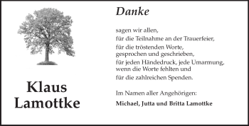 Traueranzeige von Klaus Lamottke von Darmstädter Echo, Odenwälder Echo, Rüsselsheimer Echo, Groß-Gerauer-Echo, Ried Echo