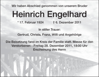 Traueranzeige von Heinrich Engelhard von Starkenburger Echo