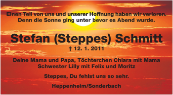 Traueranzeige von Stefan Schmitt von Starkenburger Echo, Bergsträßer Anzeiger