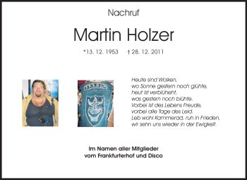 Traueranzeige von Martin Holzer von Rüsselsheimer Echo, Groß-Gerauer-Echo, Ried Echo