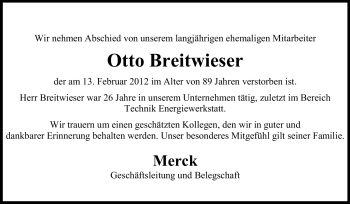 Traueranzeige von Otto Breitwieser von Echo-Zeitungen (Gesamtausgabe)