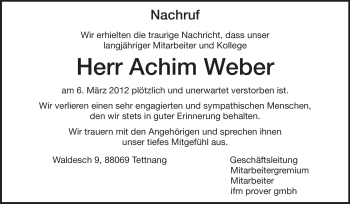 Traueranzeige von Achim Weber von Rüsselsheimer Echo, Groß-Gerauer-Echo, Ried Echo