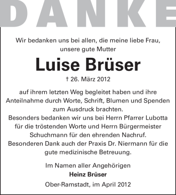 Traueranzeige von Heinz Brüser von Echo-Zeitungen (Gesamtausgabe)