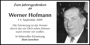 Traueranzeige von Werner Hofmann von Rüsselsheimer Echo, Groß-Gerauer-Echo, Ried Echo