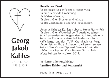 Traueranzeige von Georg Kahles von trauer.echo-online.de