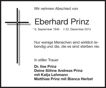 Traueranzeige von Andreas Prinz von Echo-Zeitungen (Gesamtausgabe)