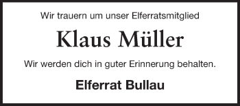 Traueranzeige von Klaus Müller von Odenwälder Echo