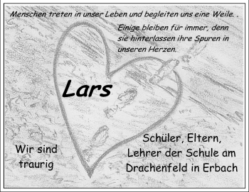 Traueranzeige von Lars  von Odenwälder Echo