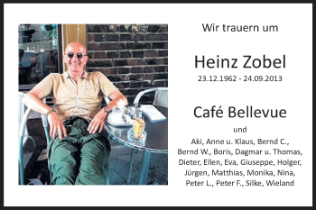 Traueranzeige von Heinz Zobel von Echo-Zeitungen (Gesamtausgabe)