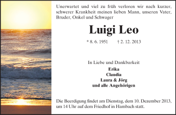 Traueranzeige von Luigi Leo von Starkenburger Echo