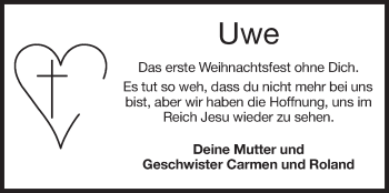 Traueranzeige von Uwe  von Odenwälder Echo