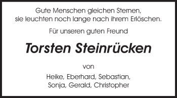 Traueranzeige von Torsten Steinrücken von Rüsselsheimer Echo, Groß-Gerauer-Echo, Ried Echo