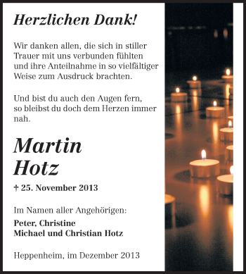 Traueranzeige von Martin Hotz von Starkenburger Echo