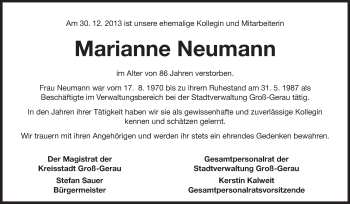Traueranzeige von Marianne Neumann von Rüsselsheimer Echo, Groß-Gerauer-Echo, Ried Echo Traueranzeige von Marianne Neumann von Rüsselsheimer Echo, Groß-Gerauer-Echo, Ried Echo
