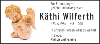 Traueranzeige von Käthi Wilferth von Echo-Zeitungen (Gesamtausgabe)