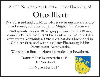 Traueranzeige von Otto Illert von Echo-Zeitungen (Gesamtausgabe)