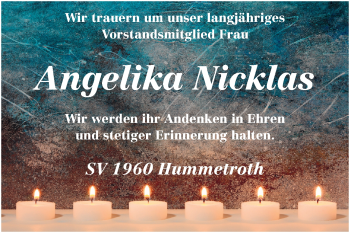 Traueranzeige von Angelika Nicklas von Odenwälder Echo