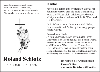 Traueranzeige von Roland Schlotz von Starkenburger Echo