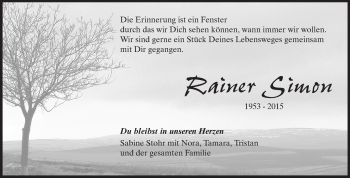 Traueranzeige von Rainer Simon von Odenwälder Echo