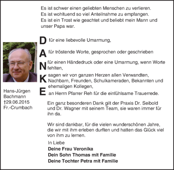 Traueranzeige von Hans-Jürgen Bachmann von trauer.echo-online.de