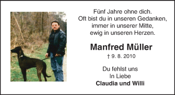 Traueranzeige von Manfred Müller von trauer.echo-online.de