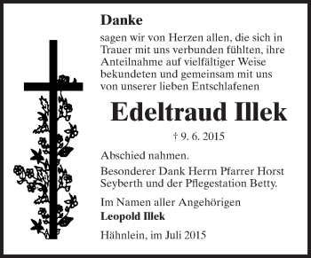 Traueranzeige von Edeltraud Tilek von Echo-Zeitungen (Gesamtausgabe)