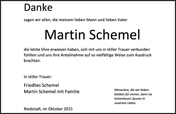 Traueranzeige von Martin Schemel von trauer.echo-online.de