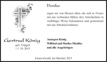 Traueranzeige von Gertrud König von trauer.echo-online.de