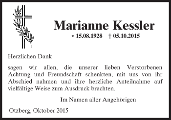 Traueranzeige von Marianne Kessler von trauer.echo-online.de