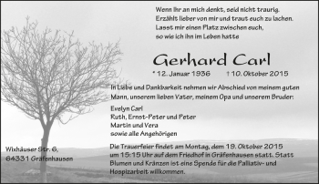 Traueranzeige von Gerhard Carl von Darmstädter Echo