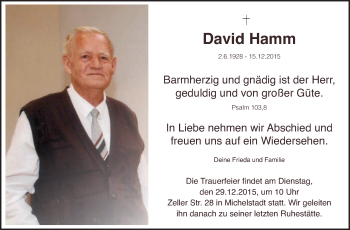Traueranzeige von David Hamm von trauer.echo-online.de