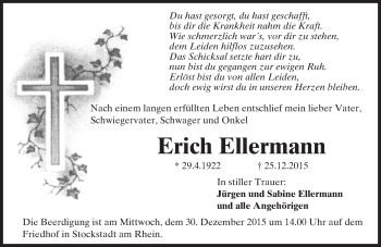 Traueranzeige von Erich Ellermann von trauer.echo-online.de