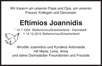 Traueranzeige von Eftimios Joannidis von trauer.echo-online.de