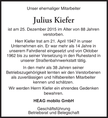 Traueranzeige von Julius Kiefer von trauer.echo-online.de