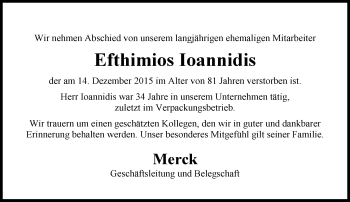 Traueranzeige von Efthimios Ioannidis von trauer.echo-online.de