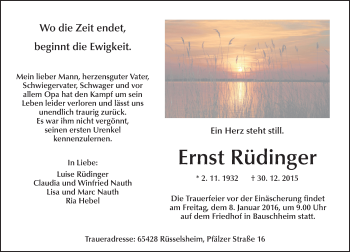 Traueranzeige von Ernst Rüdinger von trauer.echo-online.de