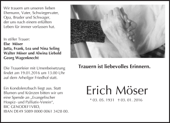 Traueranzeige von Erich Möser von trauer.echo-online.de
