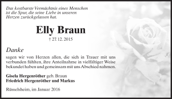Traueranzeige von Elly Braun von trauer.echo-online.de