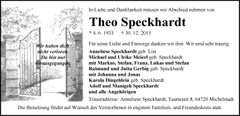 Traueranzeige von Theodor Speckhardt von trauer.echo-online.de