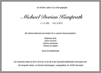 Traueranzeige von Michael Kamprath von trauer.echo-online.de