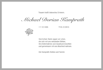 Traueranzeige von Michael Dorian Kamprath von trauer.echo-online.de