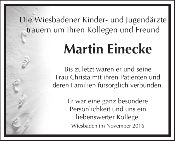 Traueranzeige von Martin Einecke von Trauerportal Rhein Main Presse
