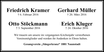 Traueranzeige von In Gedenken  von  Usinger Anzeiger